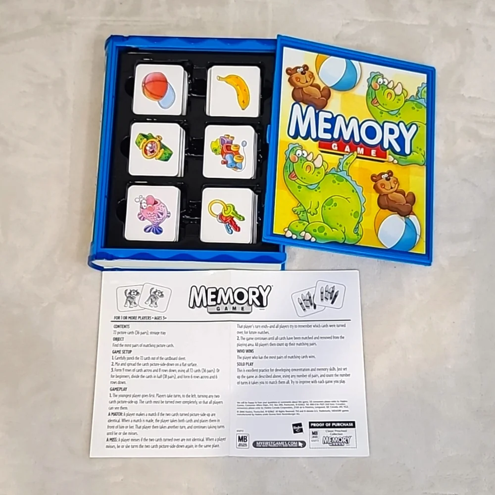 Rare Milton Bradley Memory Game Classic Preschool Collection Bookshelf Ed. 2006